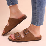 Women's Mules Sandals Men's Clogs Cork Insole Sandals Suede Beach Slides With Arch Support Soft Home Shoes MartLion   