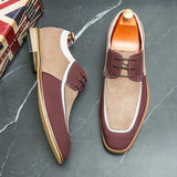 Men's Party Casual Shoes British Pointed-toe Leather Lace-Up Dress Office Wedding Oxfords Flats MartLion 7755 Brown 39 