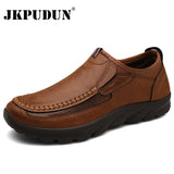 Leather Men's Casual Shoes Loafers Moccasins Breathable Slip on Driving MartLion   