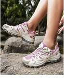 Women Outdoor Casual Shoes Summer Breathable Mesh Hiking Sneakers Female Light Trekking Footwear Flat Climbing Work Mart Lion   