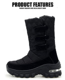 Women's Boots Anti-slip Waterproof Winter Snow Outdoor Thick Bottom Winter Shoes Thick Plush Medium Platform MartLion   