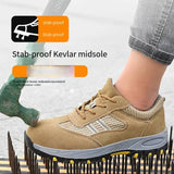 Mens Safety Boots Lightweight Anti-Smash Anti Piercing Steel Toe Work Shoes Summer Construction Site Indestructible Sneakers MartLion