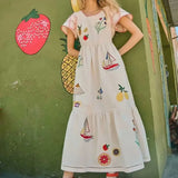 Women Sleeveless  Mini Dress Vintage Thin Straps Summer Female Dresses MartLion   