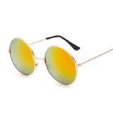 Retro Round Pink Sunglasses Woman Designer Men's Alloy Mirror De Sol Black MartLion 3 Silver 