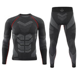 Seamless Underwear Esdy Sports Fitness Yoga Suit Winter Warm Runing Ski Hiking Biker Tactical Long Johns Themal MartLion Dark Grey M 