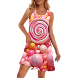  Summer lady's sleeveless dress candy 3D printed lady trendy casual ladies MartLion - Mart Lion