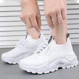 Women Lace Up Chunky Sneakers Solid Color Platform Shoes Walking Outdoor Tenis Feminino Female Footwear MartLion   