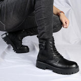 Men's English Style Thick Sole Design Men Boots  Layer Leather Casual Boots