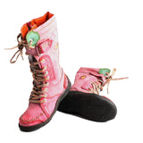 Long Warm Leather Women's Boots In Winter With Solid Color Hand Stitching MartLion