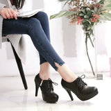 women sweet pink spring high heel shoes casual mesh breathable autumn boots MartLion   