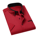 Summer Shirt Men's Short Sleeves Button Up Shirt Turn-down Collar Casual Clothing Mart Lion red shirt M 46-56 KG 