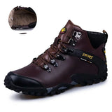 Men's Snow Boots Waterproof Footwear Winter Ankle Fur Breathable Winter Shoes 3 Colors sneakers MartLion Brown 46 