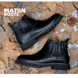 Men's Chelsea Boots Non-slip Leather Boots Casual Outdoors Ankle Shoes Adult Wear-resisting Autumn MartLion   