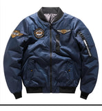 Air Force MA1 Pilot Cotton Jacket Men's Double Sided Letter Embroidery Thicken Bomber Coat Retro Trendy Military Baseball Jersey MartLion   