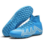 Soccer Cleats Men's Children's Football Boots Soccer Shoes Boys Teens Outdoor Sneakers Mart Lion Blue sd Eur 35 