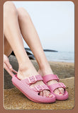 Women Slippers Adjustable Buckle Thick Platform Sandals Beach Shoes Bathroom Slipper Soft EVA Flat Sole Slides MartLion   