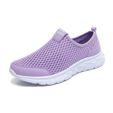 Summer Mesh Men's Shoes Sneakers Breathable Flat Shoes Slip-on Sport Trainers Lightweight Hombre MartLion PURPLE 7.5 