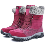 Women Boots Waterproof Snow Warm Plush Winter Shoes Mid-calf Non-slip Winter MartLion Purple 35 