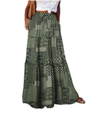 Ethnic Style Vintage Long Skirt Women Summer Loose Beach Ladies  Casual MartLion   