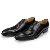 Wedding Vintage Men's Genuine Leather Dress Shoes Oxfords gentleman office Casual genuin sapato social masculino MartLion black 39 