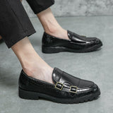 Men's formal shoes Split leather dress Slip loafers Elegant Social Mart Lion   