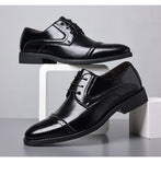 Men's Classic Retro Brogue Shoes Lace-Up Leather Dress Office Flats Wedding Party Oxfords Mart Lion   