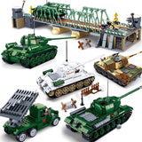 Military ww2 Cannon Assault Armored Vehicle Battle Tank Car Truck Army Weapon Building Blocks Sets  Model King Kids Toys Gift Mart Lion   