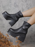 Women  Short Boots Women Leather Boot S Casual thick  women shoes Zapatos MartLion   