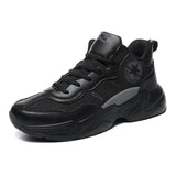 Waterproof Men's Shoes Lightweight Sneakers Casual Walking Breathable Loafers Running MartLion Black-1 36 