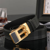 Belt Men's B Letter Automatic Buckle 3.5cm Wide Leather Casual Belt for jeans Ceinture Homme MartLion   