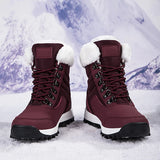 Women Snow Boots Female Winter Casual Shoes Outdoor Youth Mid-Calf Boots Waterproof Plush Ladies Cotton-padded Shoes MartLion   