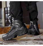 Fujeak Winter Men's Combat Military Boots Non-slip Motorcycle Tactical Outdoor Winter Hiking Mart Lion   