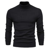 Autumn Winter Casual Men's Solid Color Pullover Turtleneck Casual Knit Sweater MartLion 3 M 