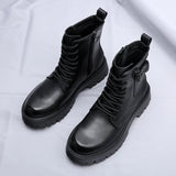 Men's English Style Thick Sole Design Men Boots  Layer Leather Casual Boots