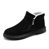 Classic Casual Snow Boots Non-slip Warm Cotton Shoes Men's Outdoor Walking Shoes Sneakers MartLion black 39 
