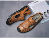 Golden Sapling Breathable Men's Sandals Genuine Leather Summer Shoes Leisure Loafers Casual Flats Casual for Men's MartLion   