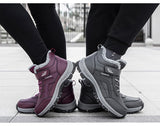 Winter Leather Boots Women Men's Shoes Waterproof Plush Keep Warm Sneakers Outdoor Ankle Snow Casual Mart Lion   