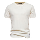 Outdoor Casual T-Shirt Men's Pure Cotton Breathable Knitted Short Sleeve