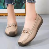 Genuine Leather Slip On Women Flats Moccasins Loafers Spring Autumn Mother Shoes Casual For Moccasins MartLion Apricot 40 