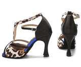  Leopard Grain Latin Dance Shoes for Women High Heel Modern Jazz Indoor Soft Bottom Sandals Summer Tango Party MartLion - Mart Lion
