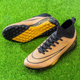 Football Shoes Men's Soccer Boots Artificial Grass Superfly High Ankle Kids Shoe Crampons Outdoor Sock Cleats Sneakers Mart Lion see chart 38 