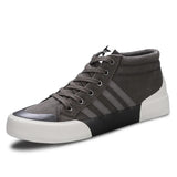 Green High-Top Canvas Shoes Men's Winter Sneakers Warm Fur Shoes Lace-up Casual Sneaker Man MartLion Gray-23805 40 CHINA