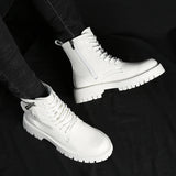 Men's English Style Thick Sole Design Men Boots  Layer Leather Casual Boots