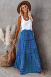 Ethnic Style Vintage Long Skirt Women Summer Loose Beach Ladies  Casual MartLion   