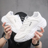 Sneakers Men;s Casual Platform Running Sport Shoes Spring Autumn White Lace Up Outdoor Vulcanize Zapatillas Mart Lion white 39 