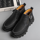 Leather Casual Shoes Men's Outdoor Boots Climbing Leisure Luxury Soft Handmade Moccasins Flats Lace-Up MartLion   
