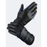 Winter Black PU Leather Gloves Thin Style Driving Leather Men's Gloves Non-Slip Full Fingers Palm Touchscreen MartLion   