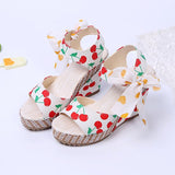 Womens High Heels Sandals Bowknot Design Platform Wedges Female Casual Increas Ladies Ankle Strap Open Toe Shoes Mart Lion Yingtao 999 35 