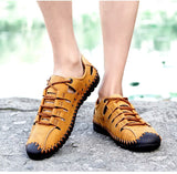  Men's Leather Sandals Outdoor Casual Shoes Summer Beach Casual Walking Sneakers MartLion - Mart Lion