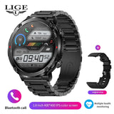 600 mAh Large Battery Watch For Men's Smart Watch IP68 Waterproof Smartwatch AMOLED HD Screen Bluetooth Call Sports Bracelet MartLion Steel strip black 600mA-Bluetooth call 